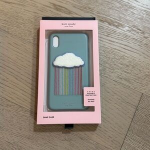 New in Box Kate Spade Teal Rainbow Cloud Patch iPhone Case
